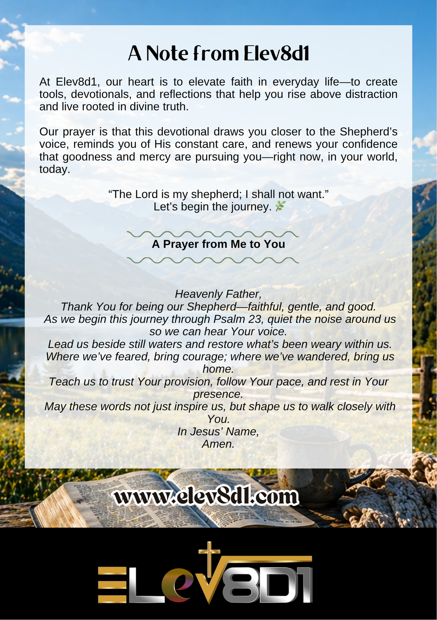 The Shepherd's Journey: Living Psalm 23 in Today's World
