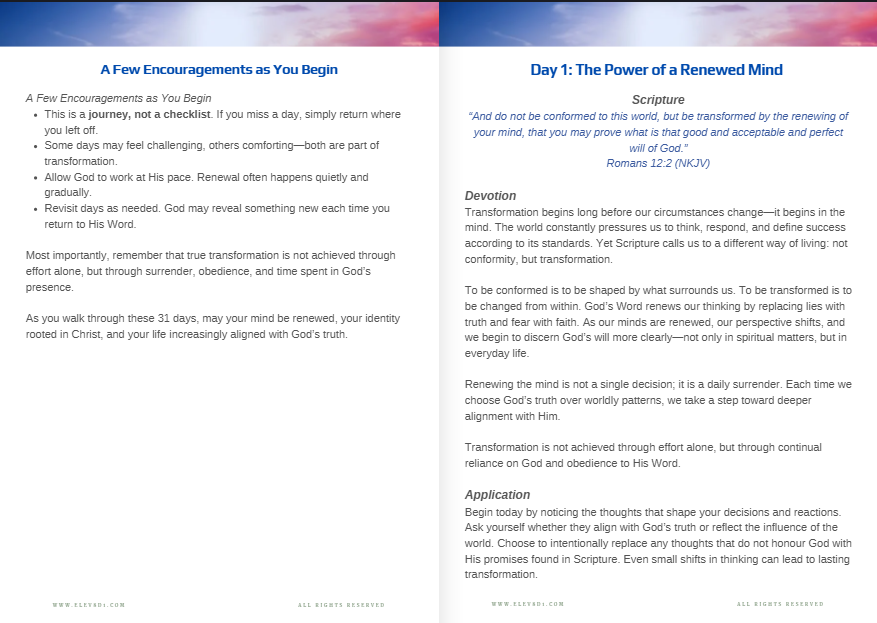 Transformed: Renewing the Mind through God's Word